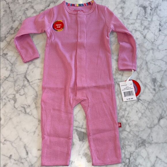 NWT Magnetic Me Organic Cotton Pink Mauve Cozy Coverall - Picture 1 of 6